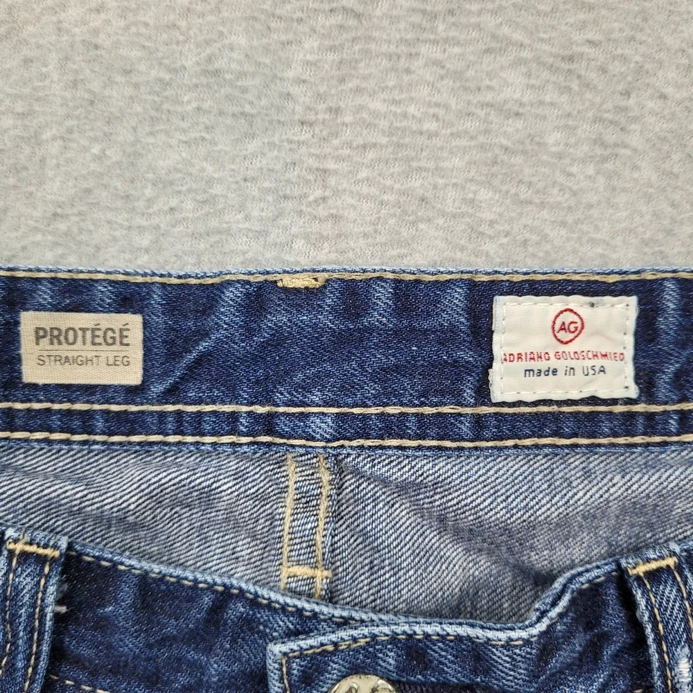 AG Adriano Goldschmied Protege Straight Leg Jeans Mens 33x34 Distressed Denim